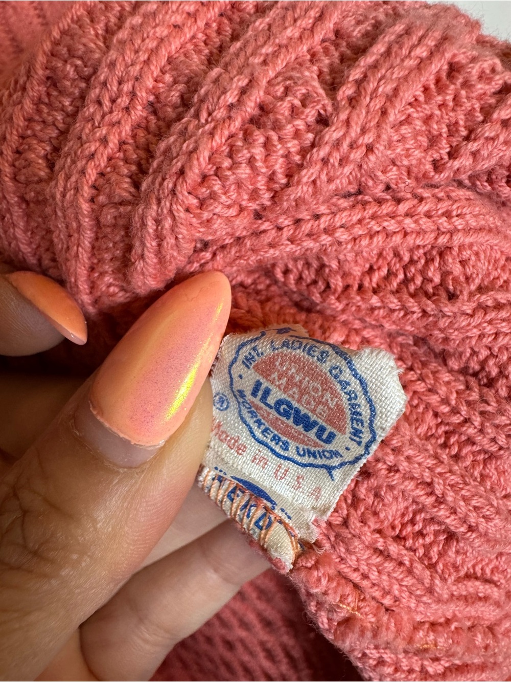 Vintage Tricots St.Raphael Coral Sweater Top S - Picture 6 of 6